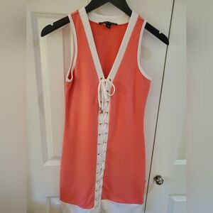 Boston proper pink lace up dress XXS nwot